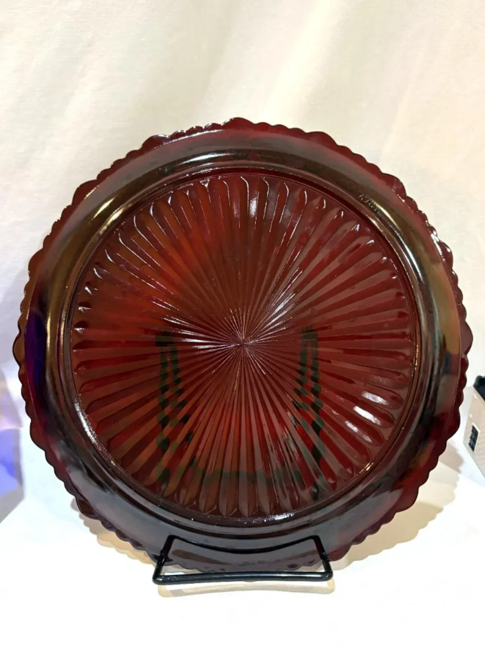 Vintage AVON Cape Cod Ruby Red Glass 10.75” Dinner Plate